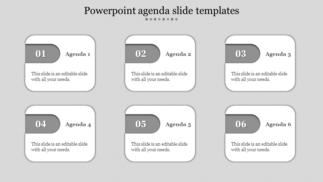 Free - Interesting PowerPoint Agenda Slide Templates 6-Node